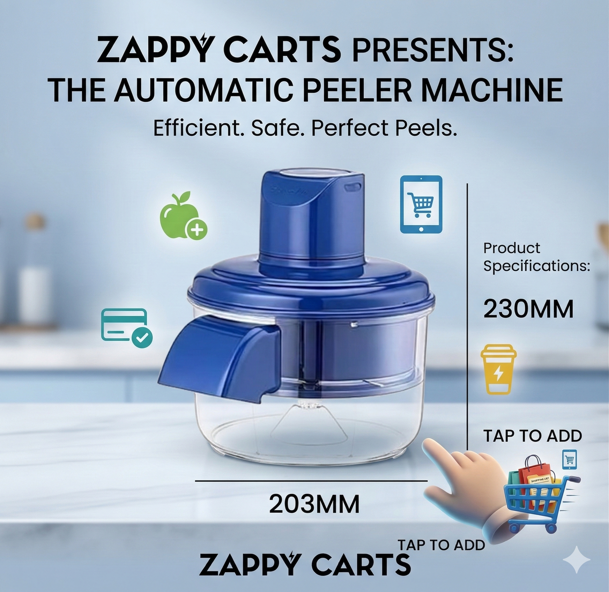 ZappyCarts™ Rechargeable Electric Peeler